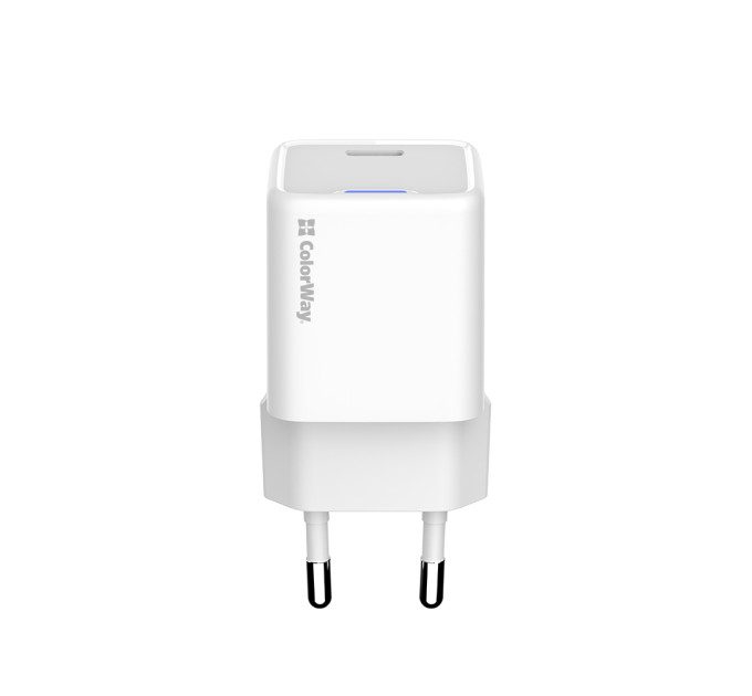 ColorWay Мережевий зарядний пристрій ColorWay GaN Mini 35W PD Port PPS USB-C White (CW-CHS056PD-WT)