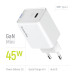 ColorWay Мережевий зарядний пристрій ColorWay GaN Mini 45W PD Port PPS USB-C White (CW-CHS057PD-WT)