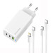 ColorWay Мережевий зарядний пристрій ColorWay GaN Mini 65W PD Port PPS USB (USB-2C1A) White (CW-CHS058PDCL-WT) + кабель Type-C&Lightning