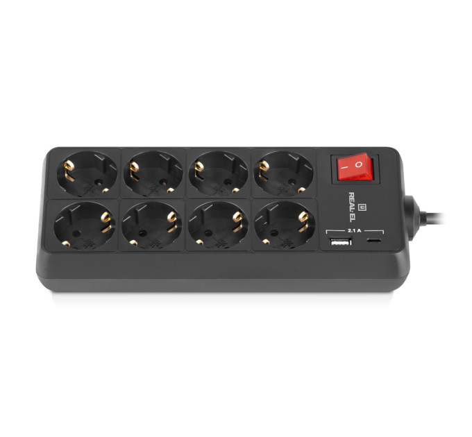 REAL-EL Фільтр живлення REAL-EL RS-Protect 805 3м Black (EL122300043)