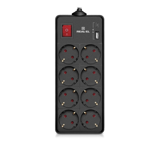 REAL-EL Фільтр живлення REAL-EL RS-Protect 805 3м Black (EL122300043)