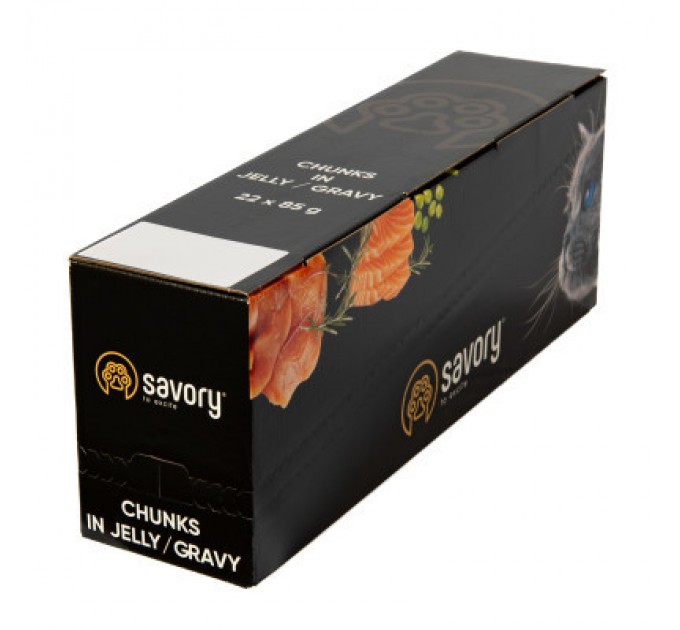 Вологий корм для кішок Savory лосось з морквою в соусі 85 гх22 шт (2700000029312)