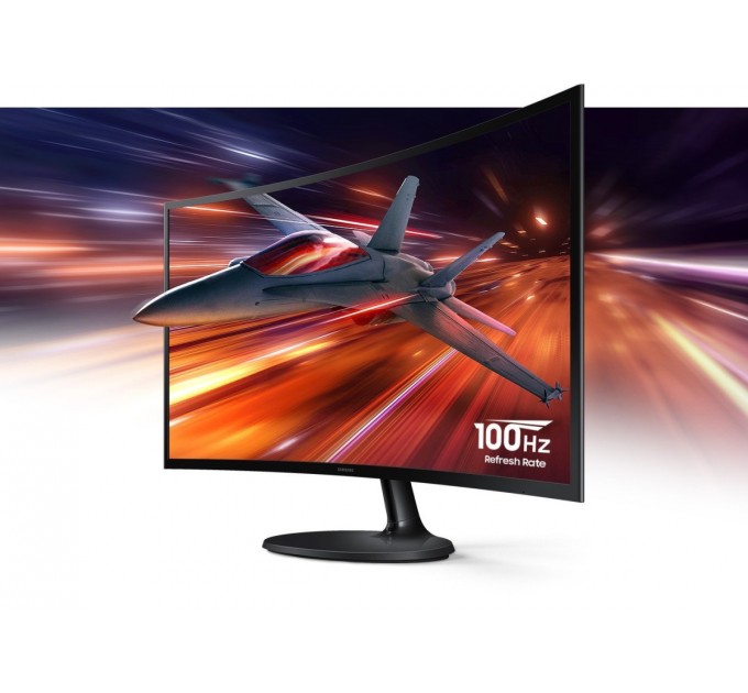 Samsung Монiтор Samsung 24" Essential S3 LS24D360 (LS24D360GAIXUA) VA Black Curved 100Hz