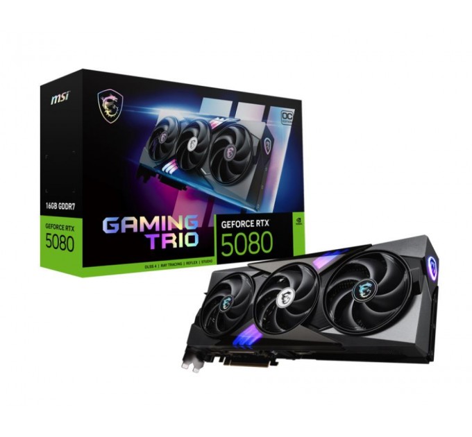 MSI Відеокарта PCIE16 RTX5080 16GB GDDR7 RTX5080 16G GAM TRIO OC MSI