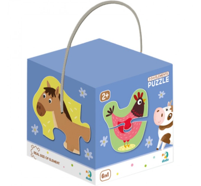 DoDo Пазл DoDo 2-3-4 елементи Домашні тварини (300152)