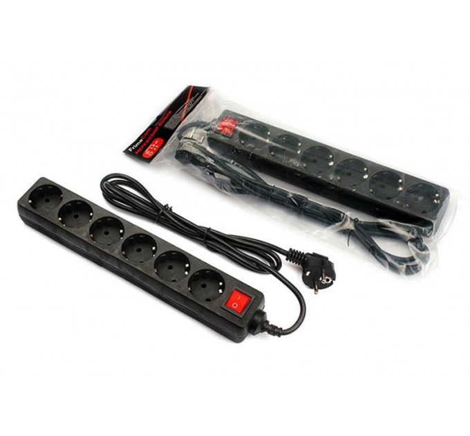 FrimeCom Фільтр живлення FrimeCom (FC-B2006W 1.8 B) 6 розеток, 1.8 м, чорний пакет