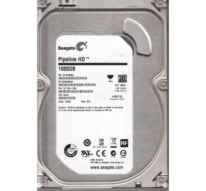 Seagate_ Накопичувач HDD SATA 1.0TB Seagate Pipeline HD 5900rpm 64MB (ST1000VM002) Ref