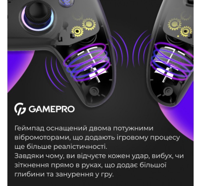 GamePro Геймпад GamePro із зарядною станцією 2.4G/BT 5.1/USB (Switch/PS/PC/iOS/Android) RGB Black (GPS20BDOC)