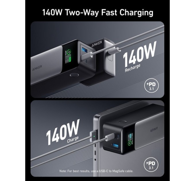 Anker Універсальна мобільна батарея Anker PowerCore 737 GaNPrime 24000 mAh 140W Black (A1289011)