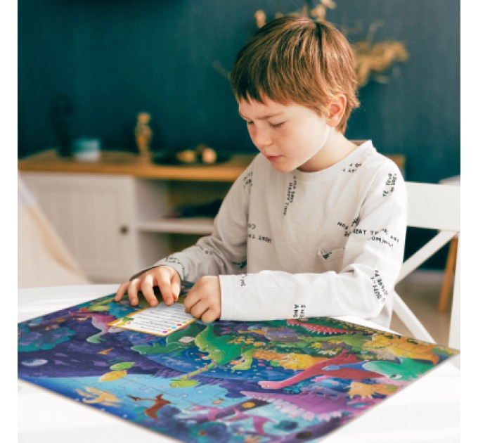 DoDo Пазл DoDo Шукай та знаходь Країна динозаврів, 100 елементів (300669)