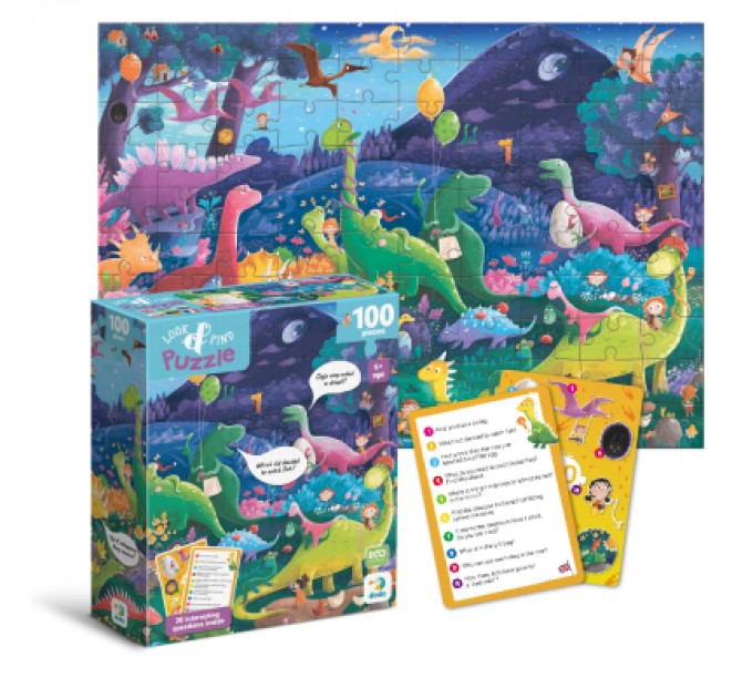 DoDo Пазл DoDo Шукай та знаходь Країна динозаврів, 100 елементів (300669)