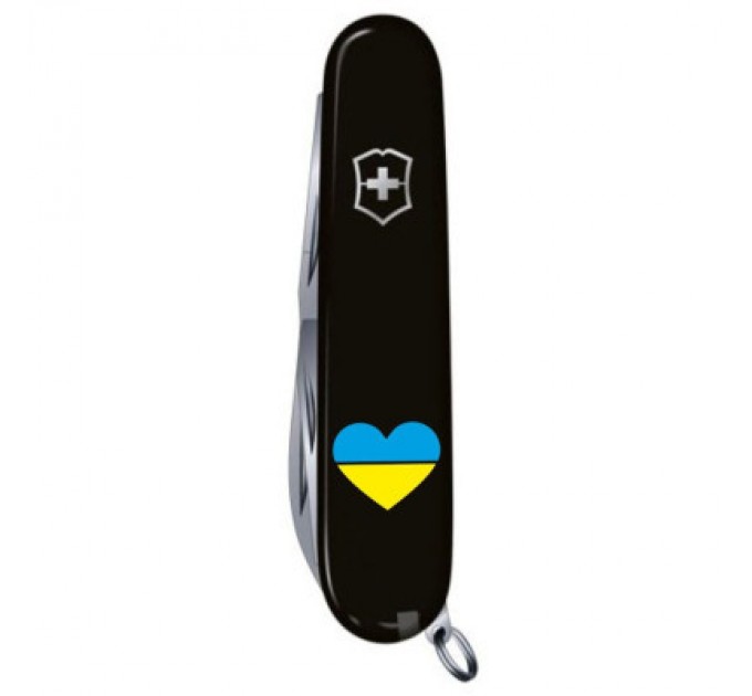 Victorinox Ніж Victorinox Huntsman Ukraine 91 мм Чорний Серце синьо-жовте (1.3713.3_T1090u)