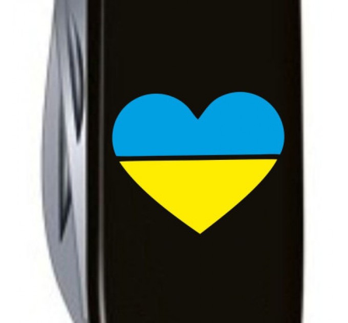 Victorinox Ніж Victorinox Huntsman Ukraine 91 мм Чорний Серце синьо-жовте (1.3713.3_T1090u)