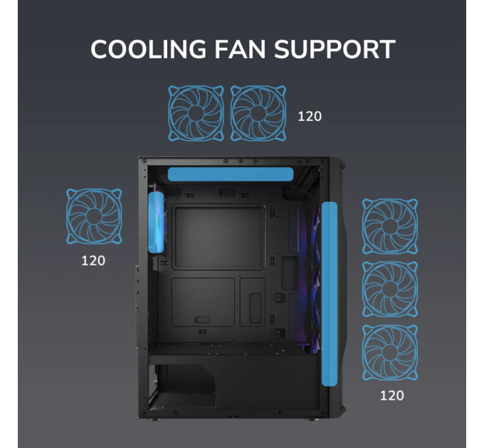 Cougar Корпус Cougar MX110 RGB Black без БЖ