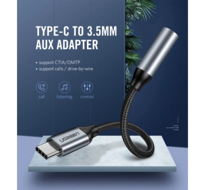 Ugreen Перехідник USB-C to 3.5mm F 0.10m AV142 (Gray) Ugreen (30632)