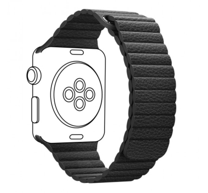 Armorstandart Ремінець до смарт-годинника Armorstandart Leather Loop для Apple Watch 42 (Series 11-10)/41/40/38 Black (ARM48655)