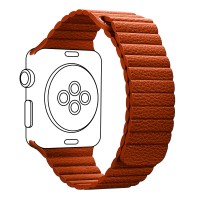 Ремінець до смарт-годинника Armorstandart Leather Loop для Apple Watch 49/46/45/44/42 (Series 1-3) Orange (ARM57837)
