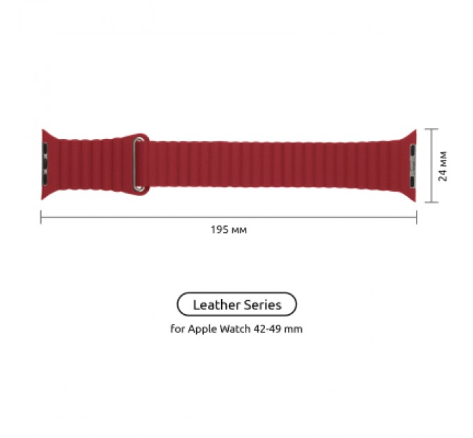 Armorstandart Ремінець до смарт-годинника Armorstandart Leather Loop для Apple Watch 49/46/45/44/42 (Series 1-3) Red (ARM45824)