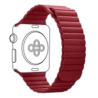 Ремінець до смарт-годинника Armorstandart Leather Loop для Apple Watch 49/46/45/44/42 (Series 1-3) Red (ARM45824)