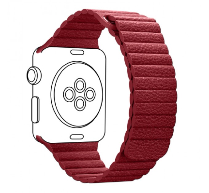 Armorstandart Ремінець до смарт-годинника Armorstandart Leather Loop для Apple Watch 49/46/45/44/42 (Series 1-3) Red (ARM45824)