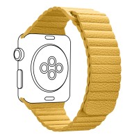Ремінець до смарт-годинника Armorstandart Leather Loop для Apple Watch 49/46/45/44/42 (Series 1-3) Yellow (ARM57842)