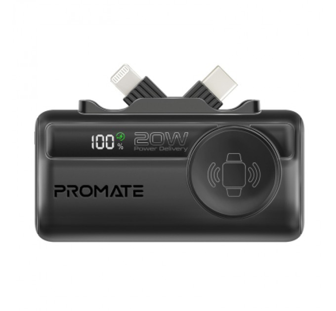 Promate Батарея універсальна Promate 5000mAh PD/20W, Apple Watch charging (powerup-trio.black)