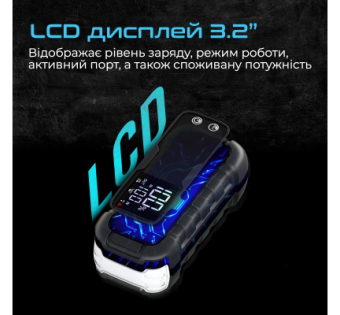 Promate Пуско зарядний пристрій Promate 20000mAh PD/45W, QC3.0, 2000A, Flashlight (sparktank-20)
