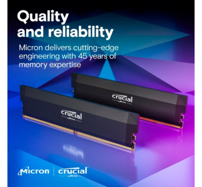 Crucial Модуль пам'яті для комп'ютера DDR5 32GB 6400 MHz Pro OC Micron (CP2K16G64C38U5B)