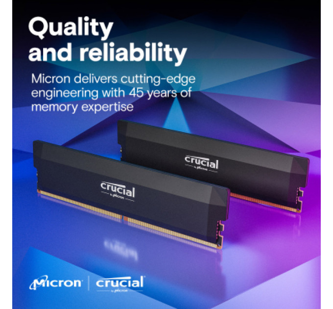 Crucial Модуль пам'яті для комп'ютера DDR5 64GB (2x32GB) 6400 MHz Micron (CP2K32G64C40U5B)