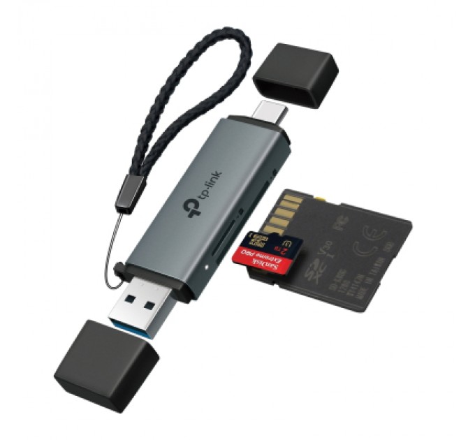TP-Link Зчитувач флеш-карт TP-Link USB-C + USB 2.0 SD + TF silver (UA430D)