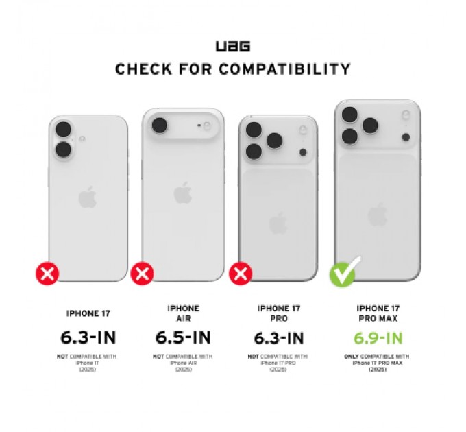 UAG Скло захисне UAG iPhone 17 Pro Max Transparent (14438211VNA)