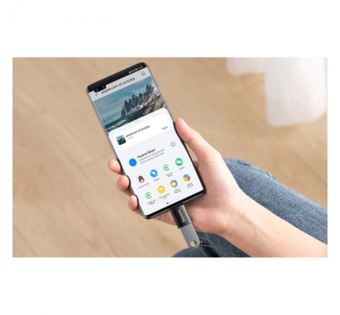 Baseus Перехідник OTG USB 3.1 AF to USB-C black Baseus (ZJJQ000001)