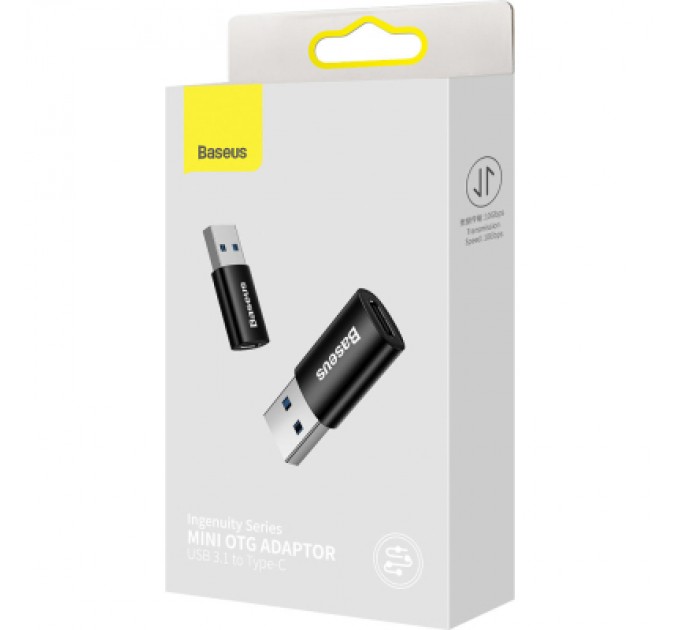 Baseus Перехідник USB 3.1 M to USB-C F black Baseus (ZJJQ000101)