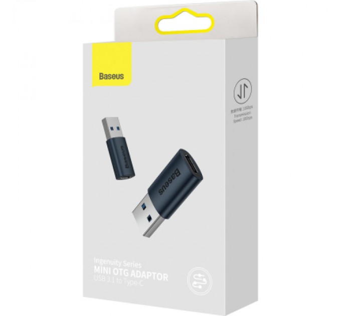 Baseus Перехідник USB 3.1 M to USB-C F blue Baseus (ZJJQ000103)