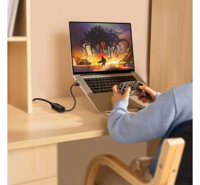 Baseus Перехідник USB-C to RJ45 Ethernet 1000Mbps black Baseus (WKQX000301)