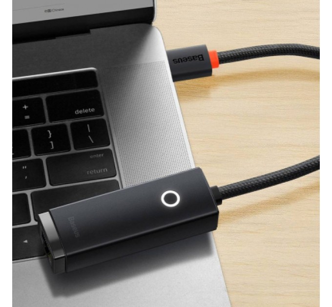 Baseus Перехідник USB-C to RJ45 Ethernet 1000Mbps black Baseus (WKQX000301)