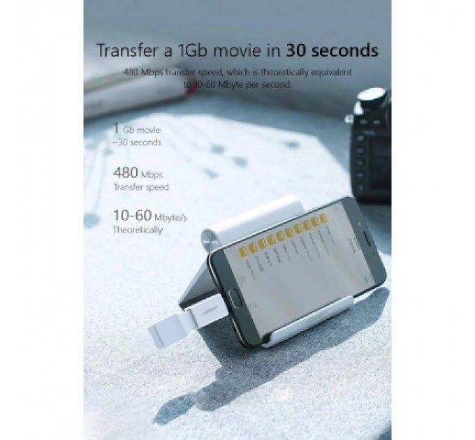 Ugreen Перехідник OTG USB 2.0 AF to Micro 5P US195 white Ugreen (30529)