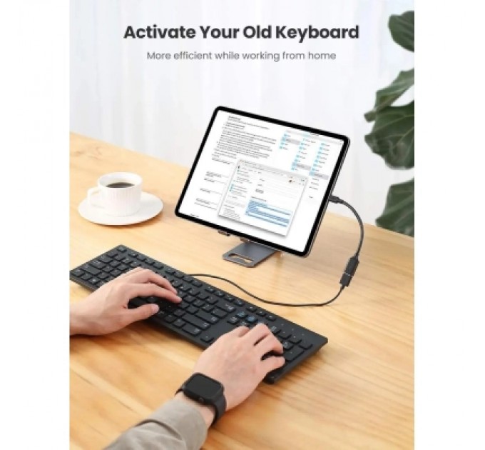 Ugreen Перехідник OTG USB 3.0 AF to USB-C US154 black Ugreen (30701)