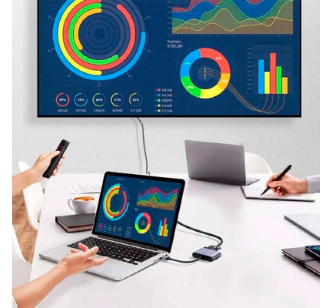Ugreen Перехідник USB 3.0 to HDMI + VGA CM449 gray Ugreen (20518)