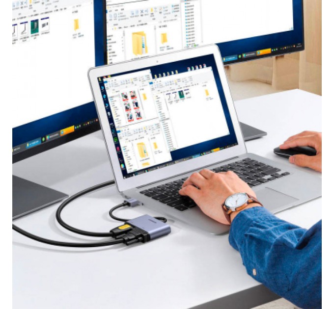 Ugreen Перехідник USB 3.0 to HDMI + VGA CM449 gray Ugreen (20518)