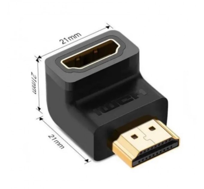 Ugreen Перехідник HDMI M to HDMI F 90° corner Down HD112 black Ugreen (20109)