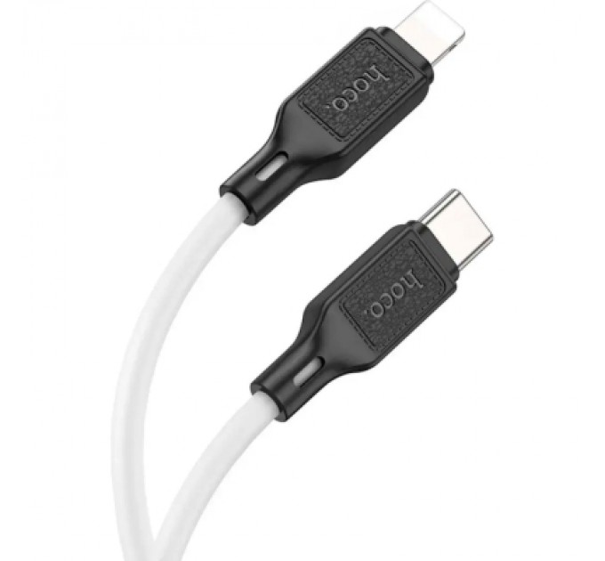 HOCO Дата кабель USB-C to Lightning 1.0m Cool silicone PD 20W X90 white HOCO (6931474788399)