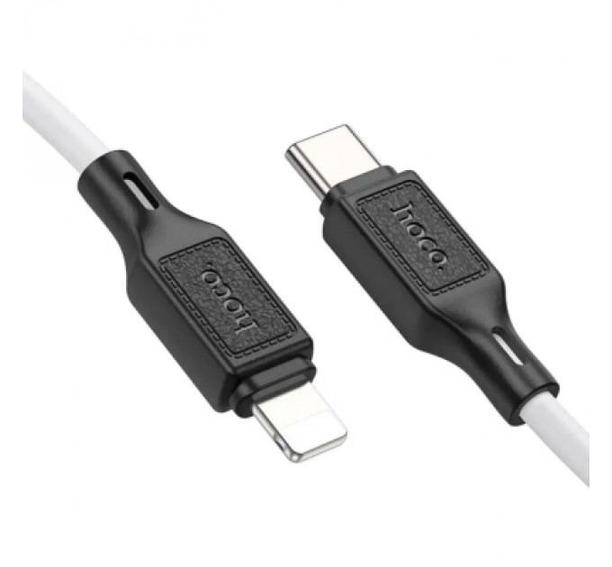 HOCO Дата кабель USB-C to Lightning 1.0m Cool silicone PD 20W X90 white HOCO (6931474788399)