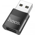 HOCO Перехідник UA17 USB M to USB-C F USB2.0 Black HOCO (6931474762009)