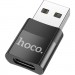 HOCO Перехідник UA17 USB M to USB-C F USB2.0 Black HOCO (6931474762009)