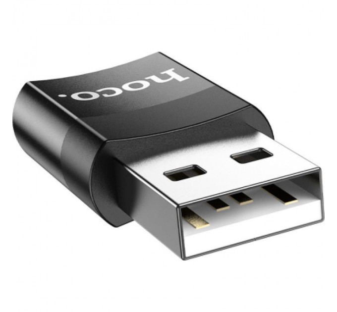 HOCO Перехідник UA17 USB M to USB-C F USB2.0 Black HOCO (6931474762009)