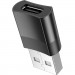 HOCO Перехідник UA17 USB M to USB-C F USB2.0 Black HOCO (6931474762009)
