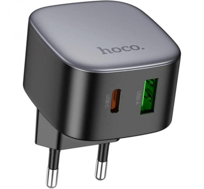 HOCO Зарядний пристрій HOCO CS32A Rise 1xUSB-C PD20W + 1xUSB QC3.0 Black (6942007617451)