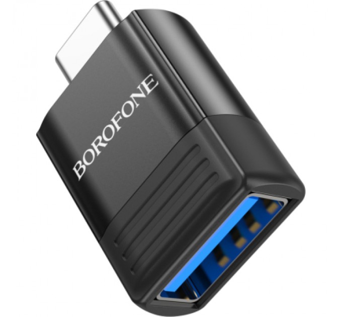 BOROFONE Перехідник BV18 USB to USB-C M USB3.0 Black BOROFONE (6941991104015)