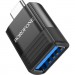 BOROFONE Перехідник BV18 USB to USB-C M USB3.0 Black BOROFONE (6941991104015)